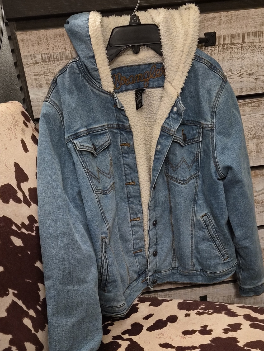 Wrangler Light Blue Denim Sherpa-Lined Jacket